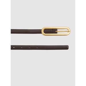 REISS CHAYA Thin Leather Elongated Buckle Belt